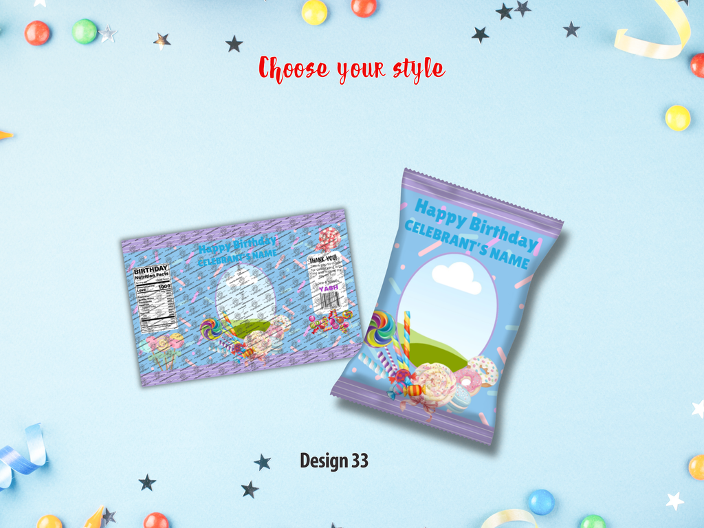Customized Party Favor Chip Bags