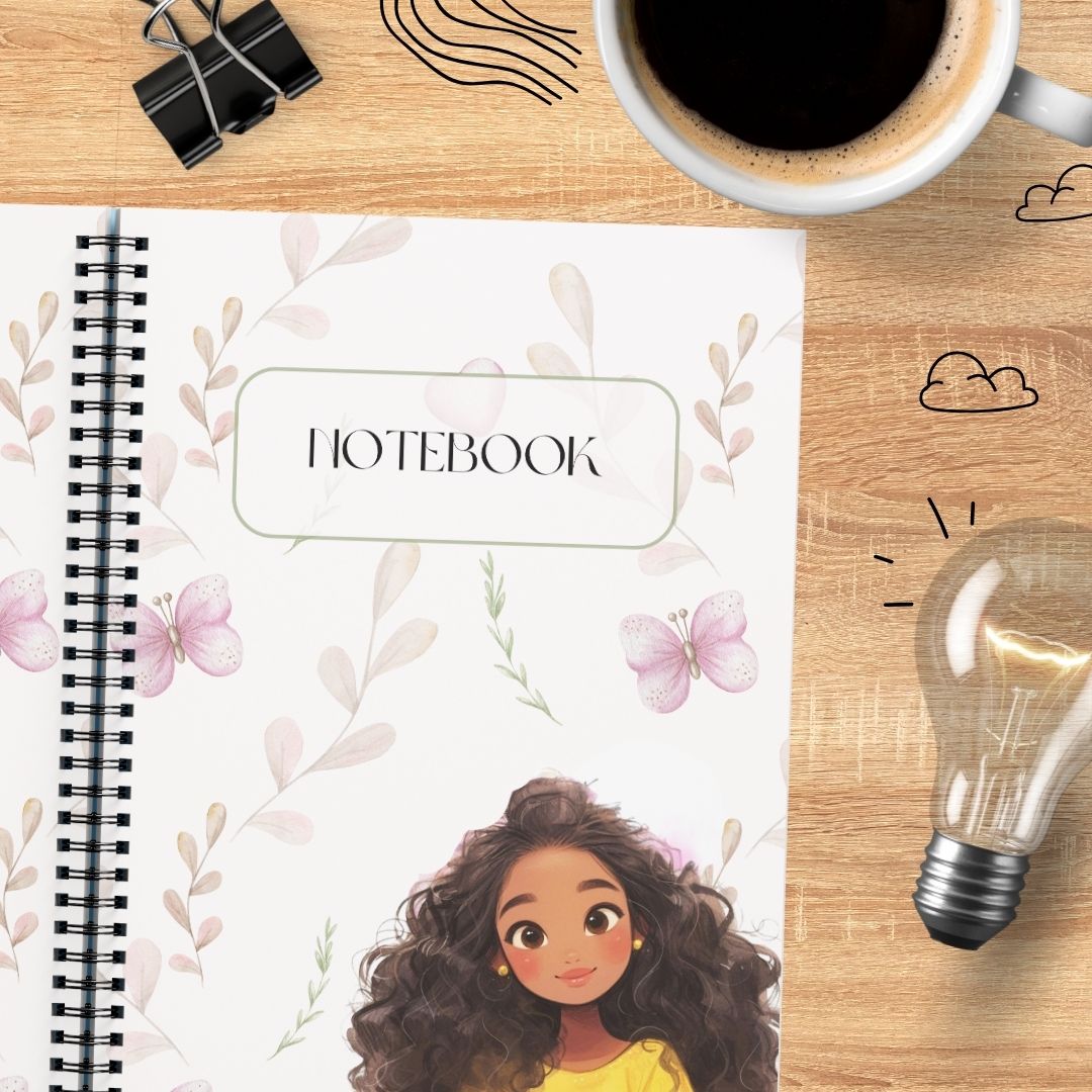 Cute Aesthetic Notebooks | Wire Bound Journals with Floral, Doodle and Girl Designs