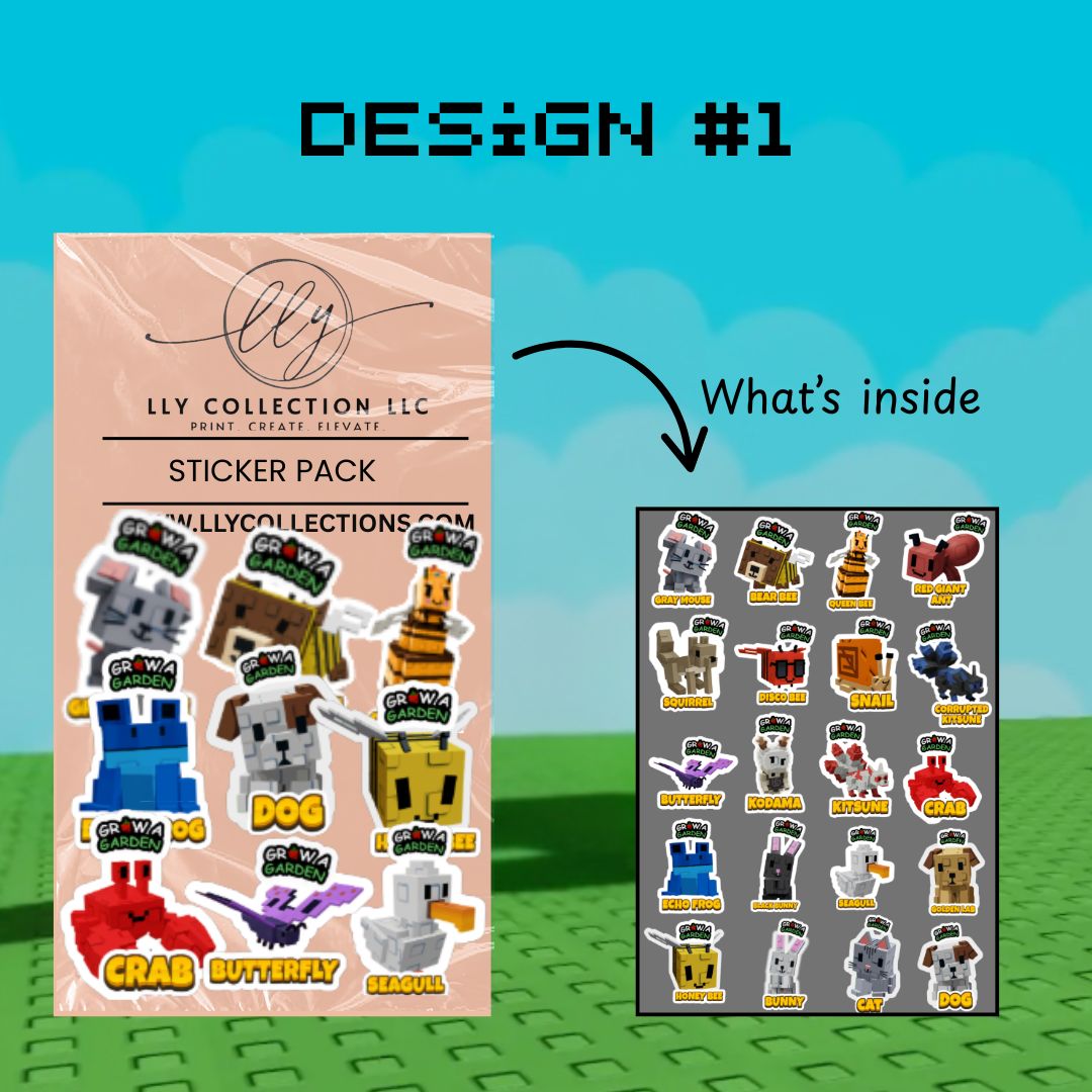 Grow a Garden Sticker Packs- Collection 1
