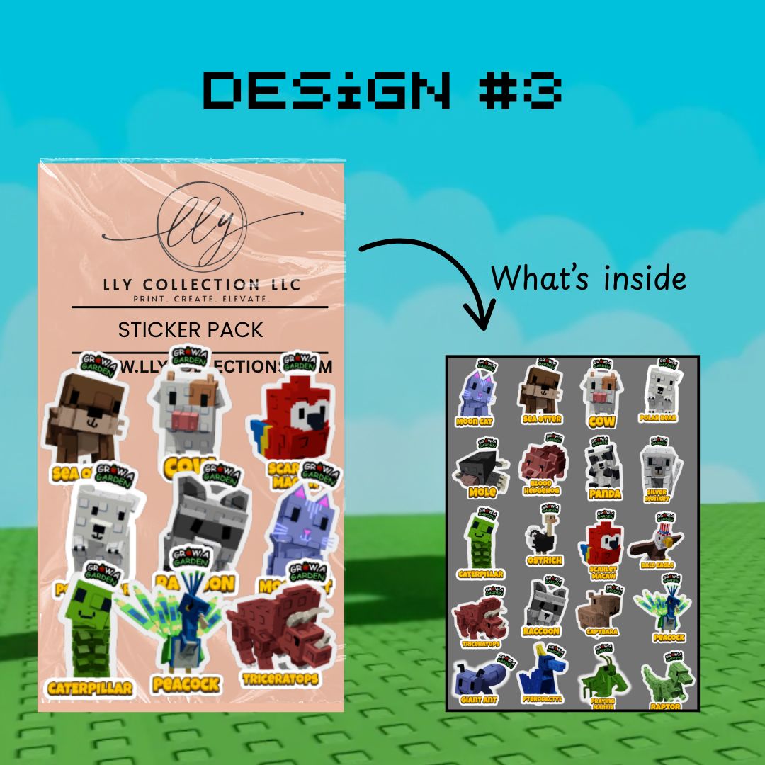 Grow a Garden Sticker Packs- Collection 1