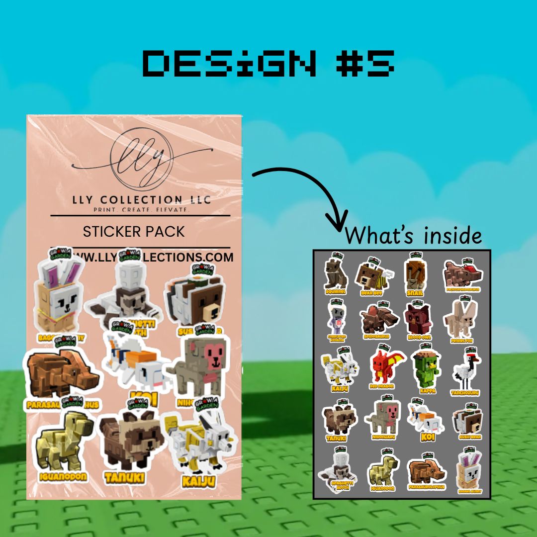 Grow a Garden Sticker Packs- Collection 1