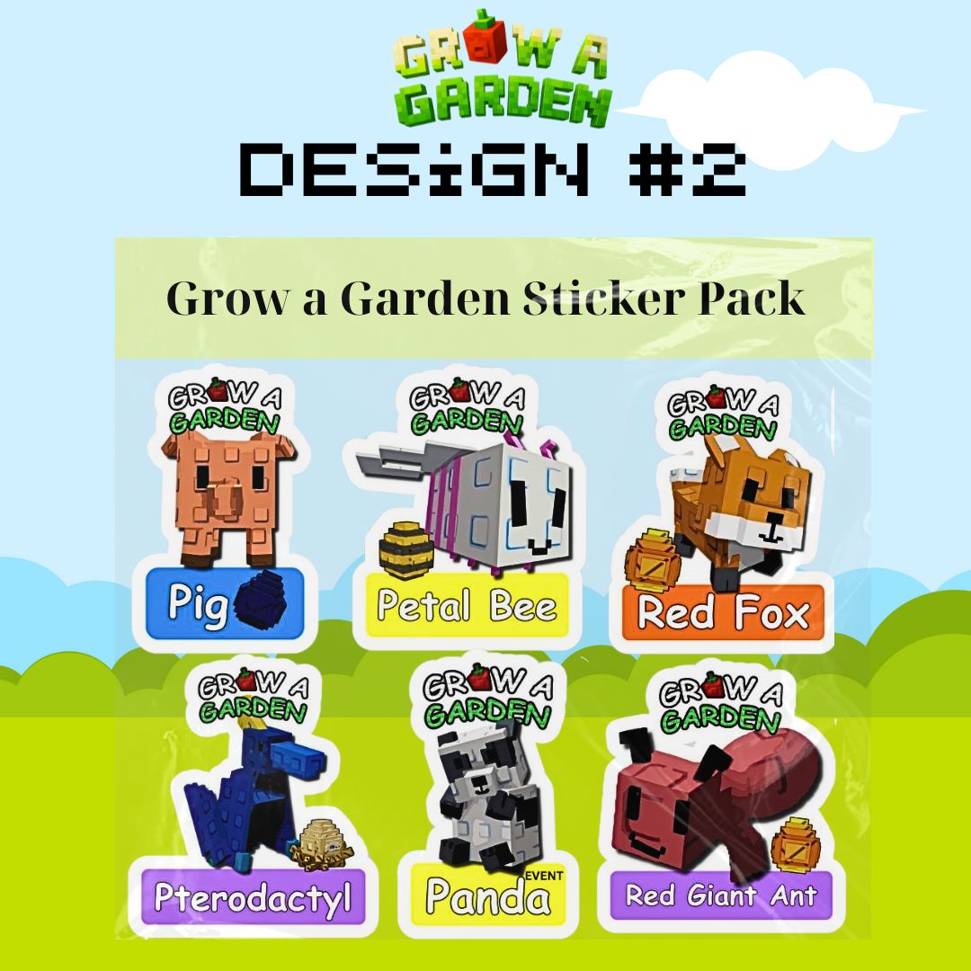 Grow a Garden Sticker Packs- Collection 2