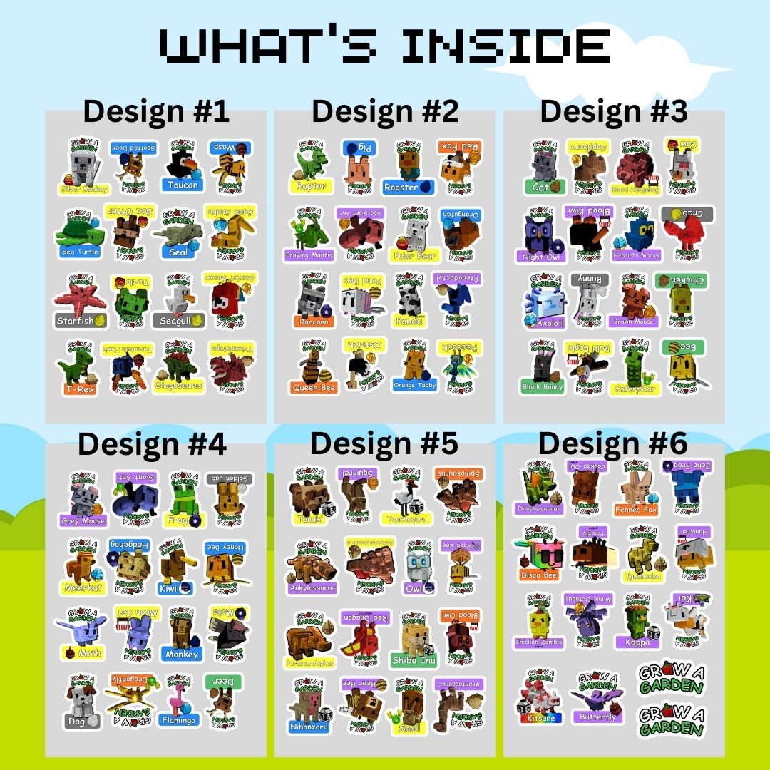 Grow a Garden Sticker Packs- Collection 2