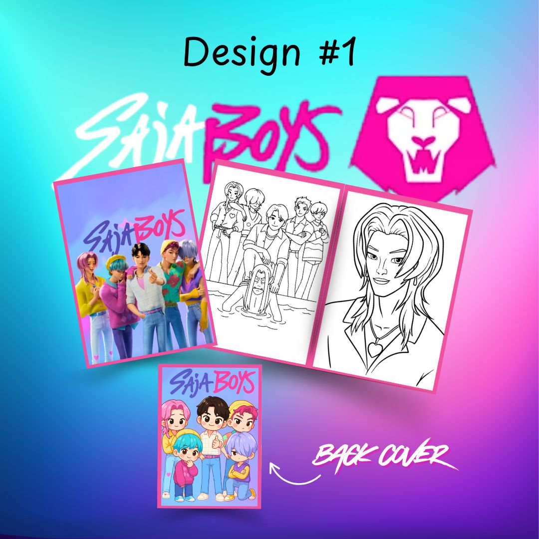Toddler, Kids Travel Mini Coloring Books- Coloring Sheets, Paper Sheets K-pop Demon, Hello Kitty and more 5pcs