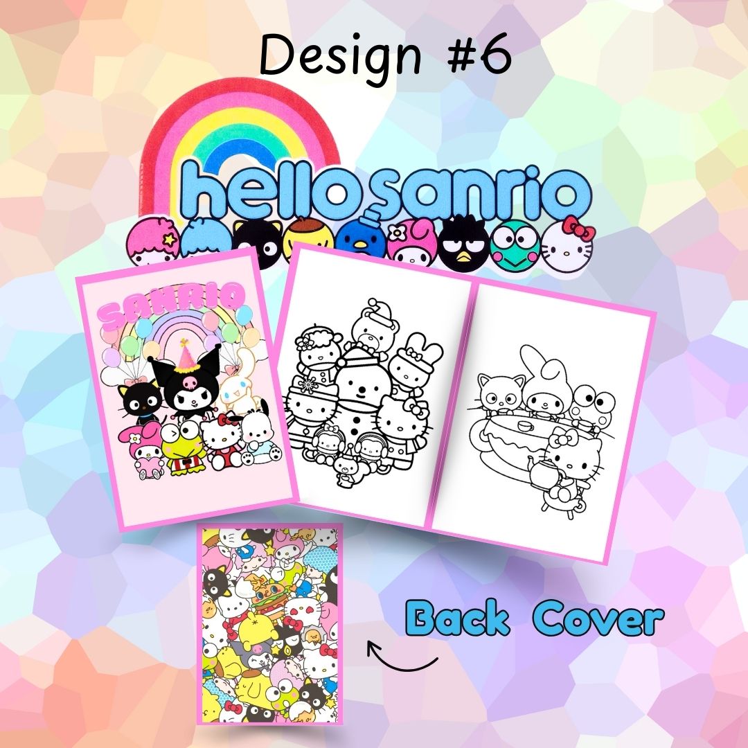 Toddler, Kids Travel Mini Coloring Books- Coloring Sheets, Paper Sheets K-pop Demon, Hello Kitty and more 5pcs