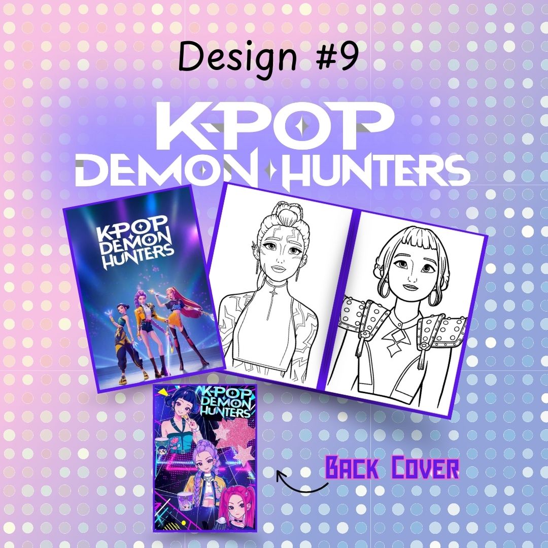 Toddler, Kids Travel Mini Coloring Books- Coloring Sheets, Paper Sheets K-pop Demon, Hello Kitty and more 5pcs