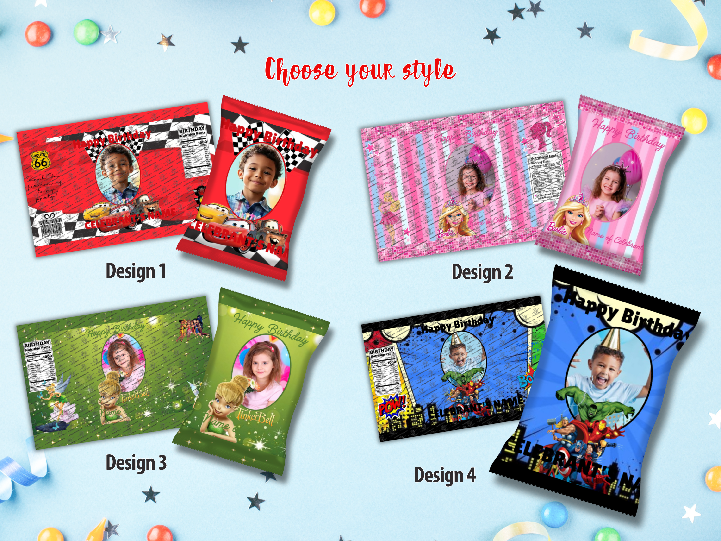 Customized Party Favor Chip Bags