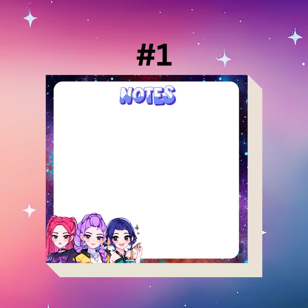K-pop Demon Hunters Mini Notepad | 3x3” Notes | Cute Anime-Inspired Stationery