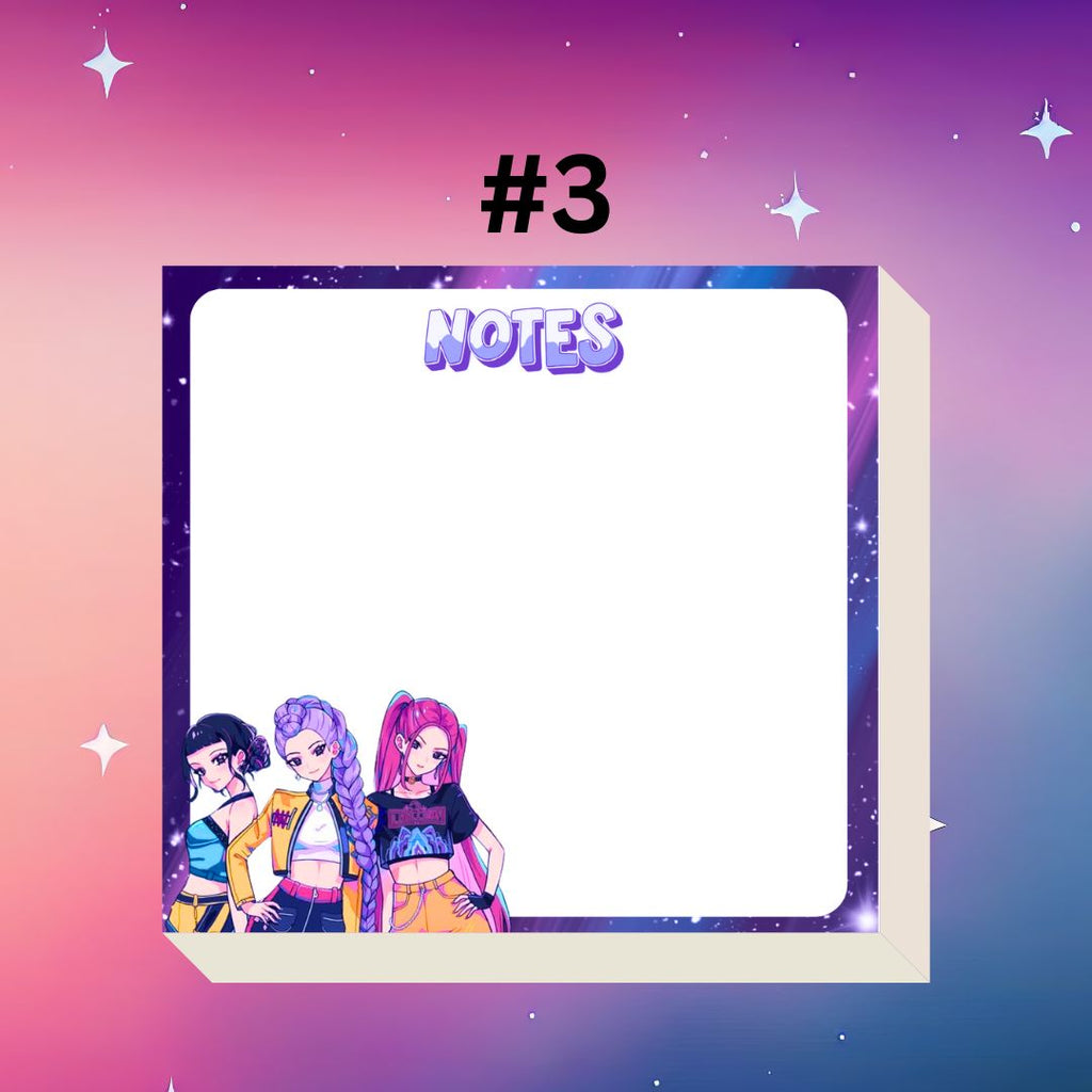 K-pop Demon Hunters Mini Notepad | 3x3” Notes | Cute Anime-Inspired Stationery