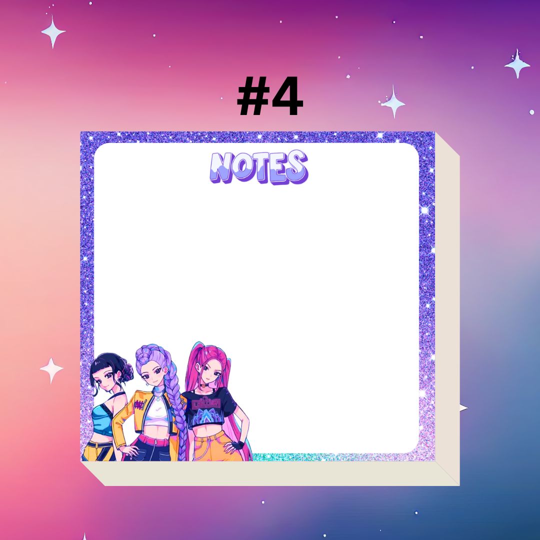 K-pop Demon Hunters Mini Notepad | 3x3” Notes | Cute Anime-Inspired Stationery