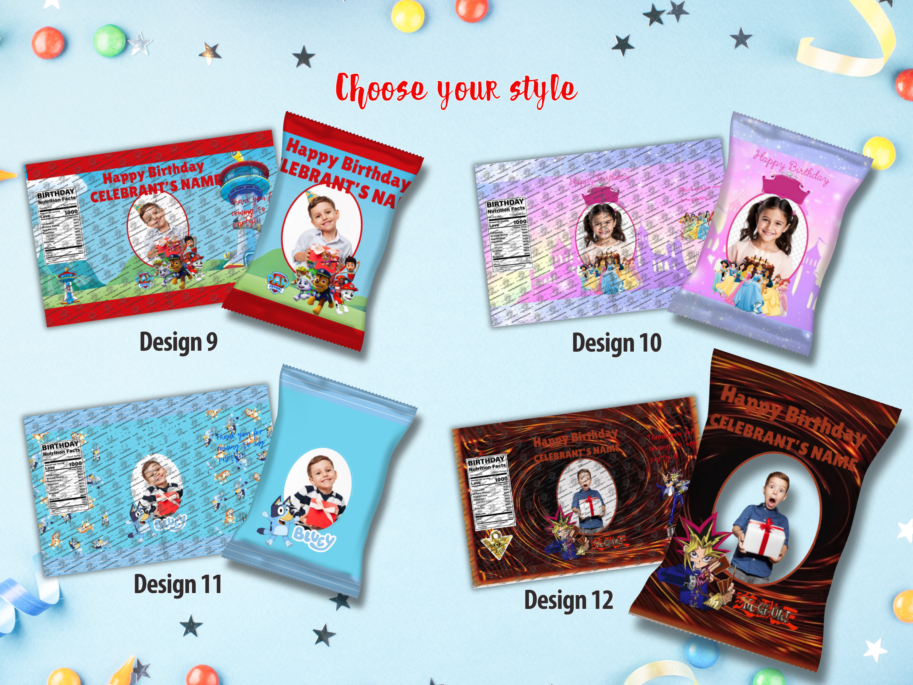 Customized Party Favor Chip Bags