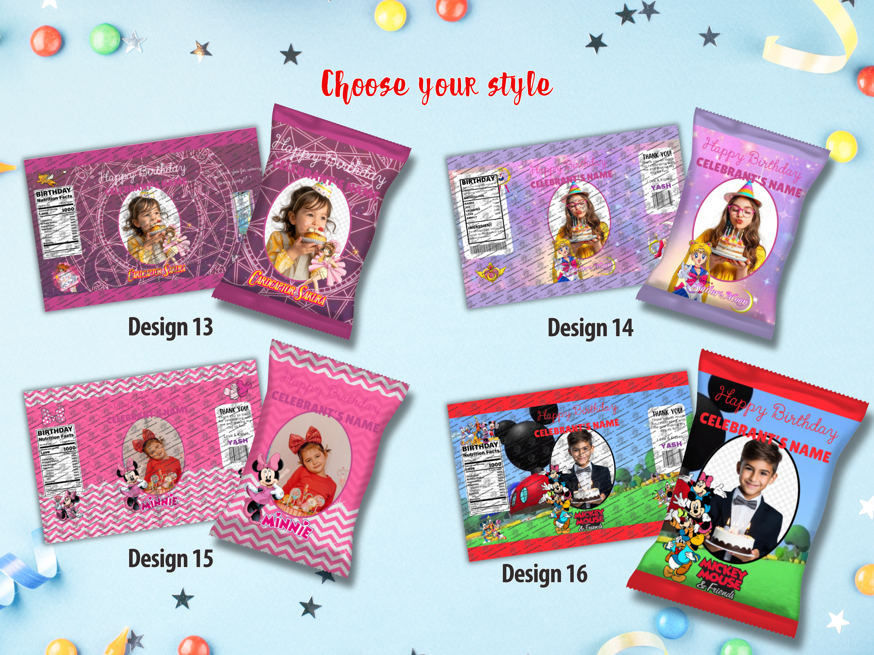 Customized Party Favor Chip Bags