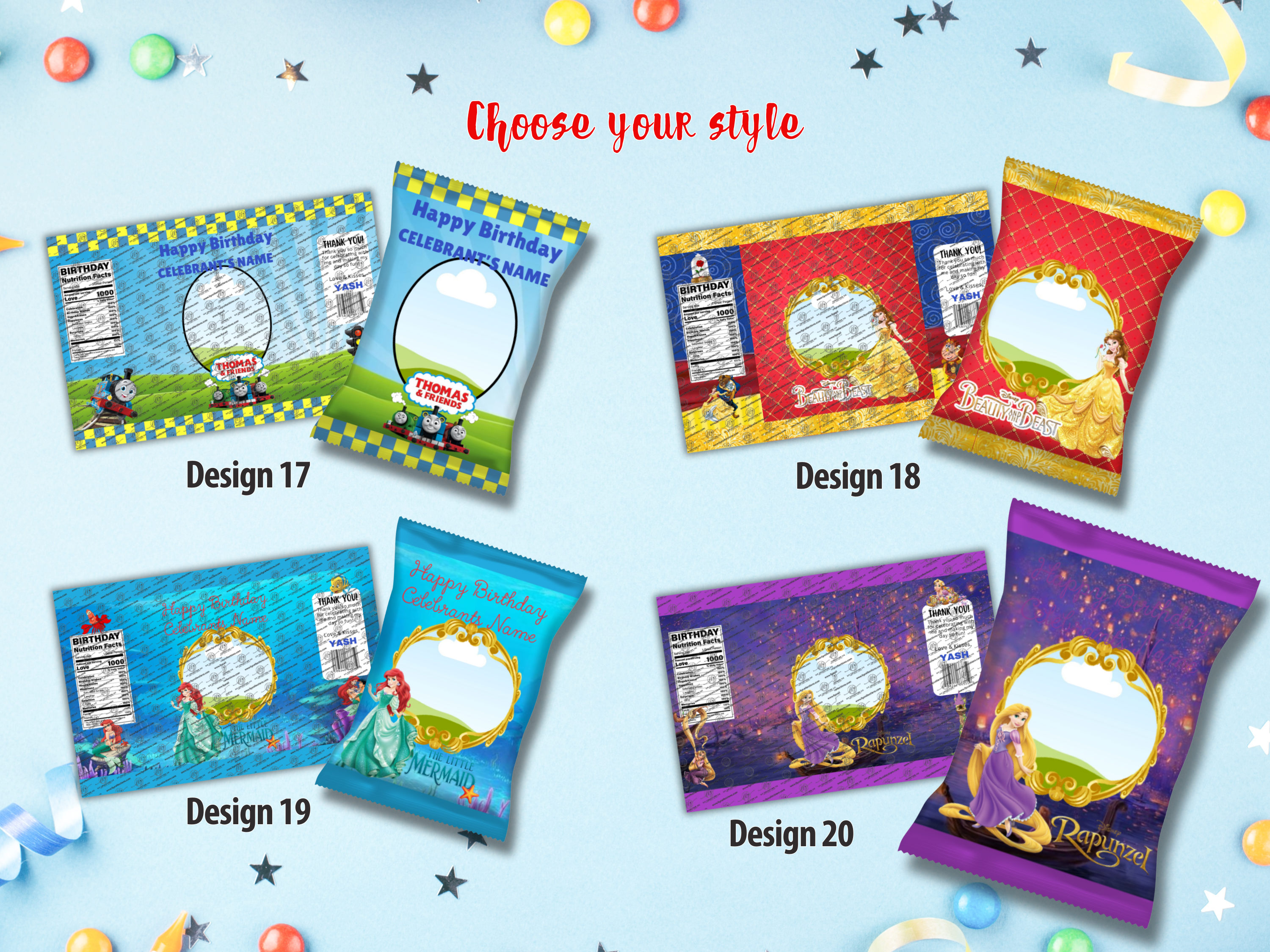 Customized Party Favor Chip Bags