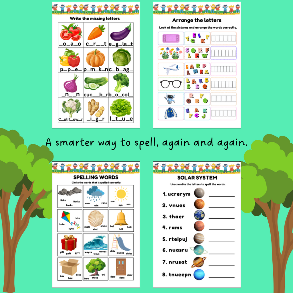 Write and Erase Spelling Book for Kids