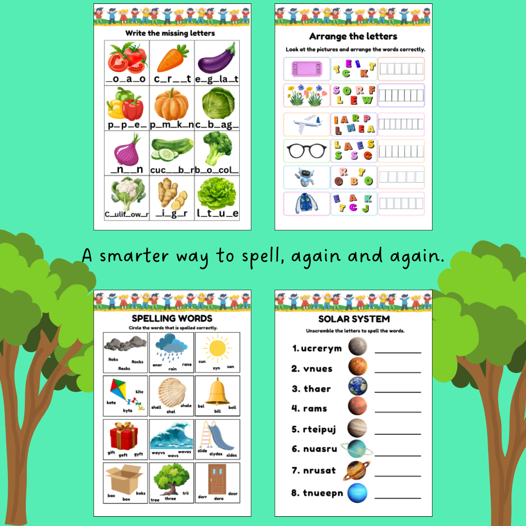 Write and Erase Spelling Book for Kids
