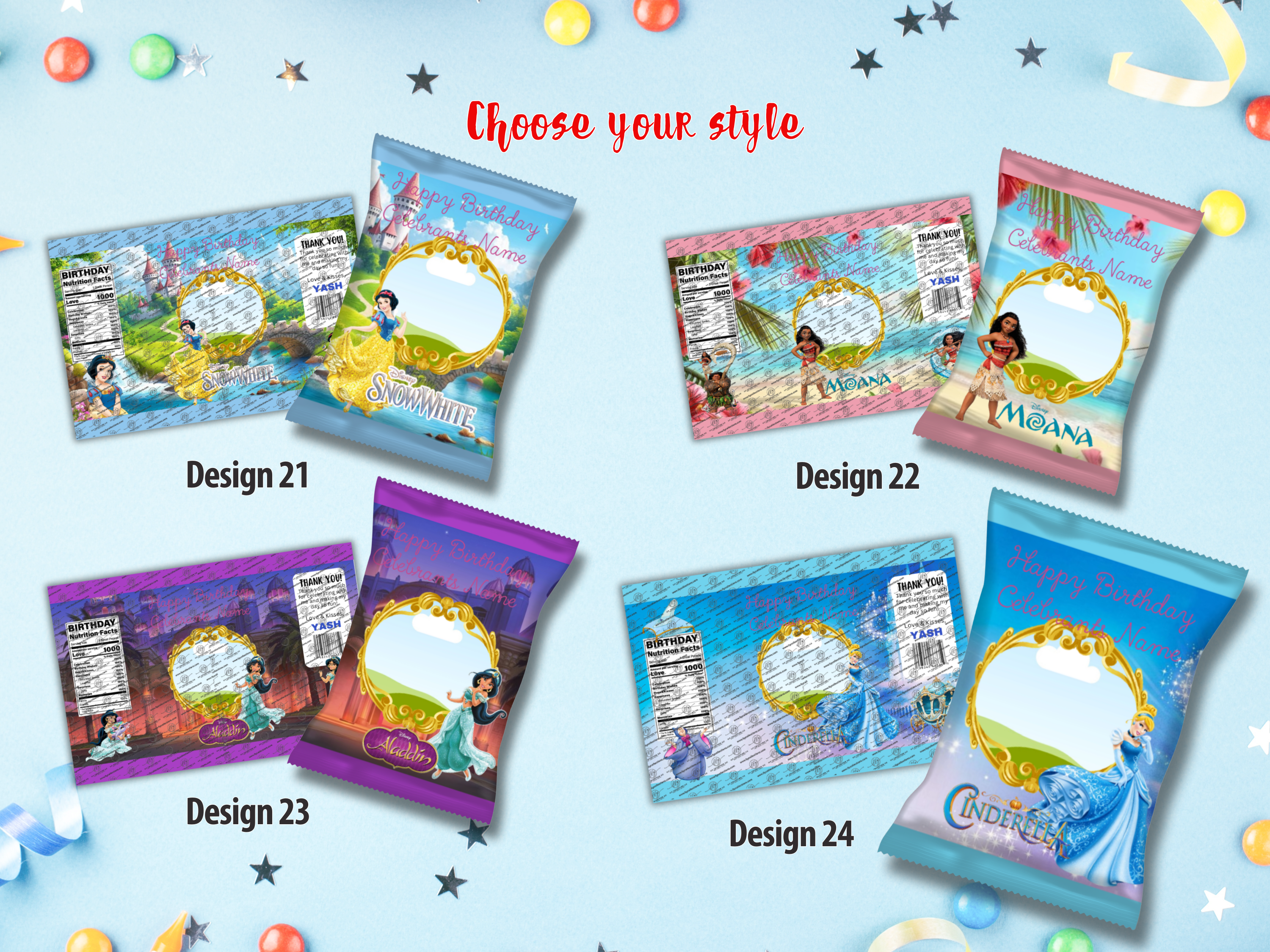 Customized Party Favor Chip Bags