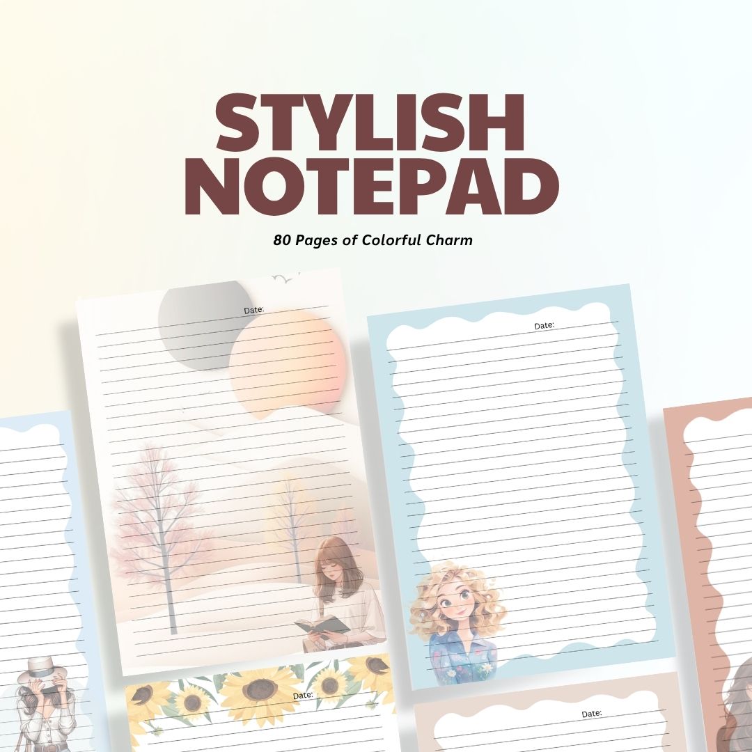80-Page Notepad | 8 Unique Styles