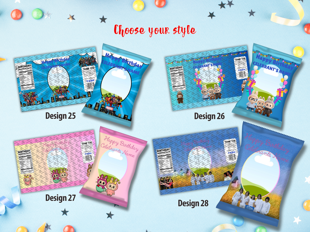 Customized Party Favor Chip Bags