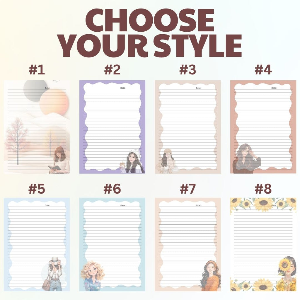 80-Page Notepad | 8 Unique Styles