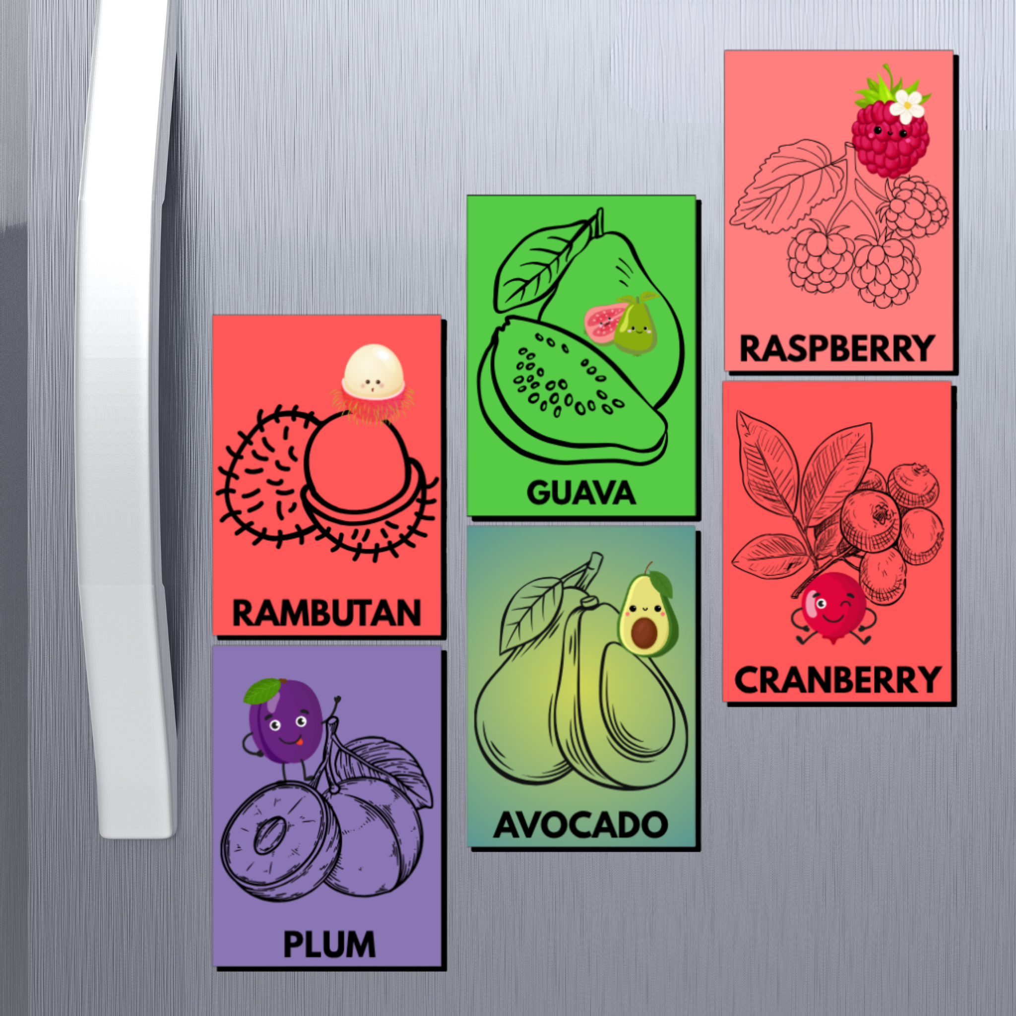 Fruit Learning Fridge Magnets for Kids