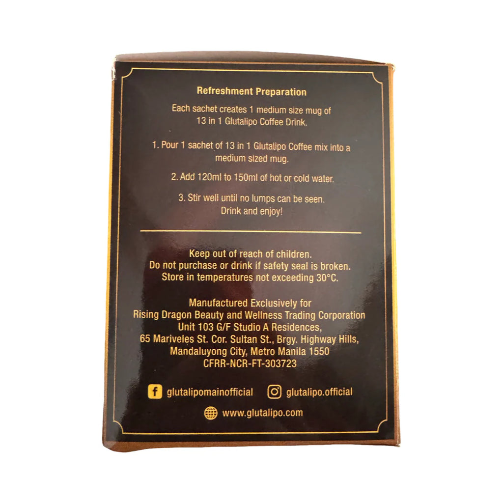 13-in-1 Glutalipo Coffee - 10 Sachet