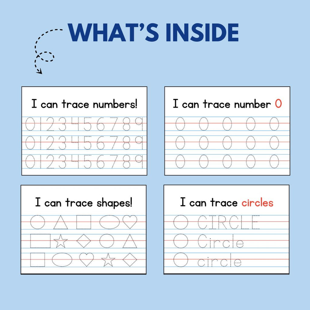Kids Learning Tracing Pad – Alphabet, Numbers, Shapes & Colors