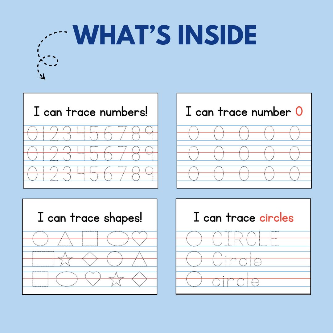Kids Learning Tracing Pad – Alphabet, Numbers, Shapes & Colors