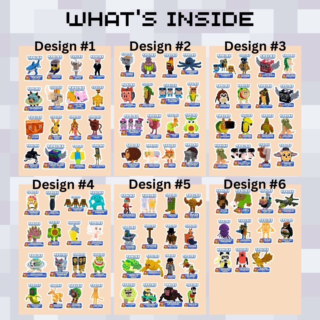 Roblox (Steal a Brainrot) Sticker Packs- Collection 1