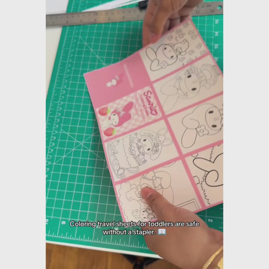 Toddler, Kids Travel Mini Coloring Books- Coloring Sheets, Paper Sheets K-pop Demon, Hello Kitty and more 5pcs
